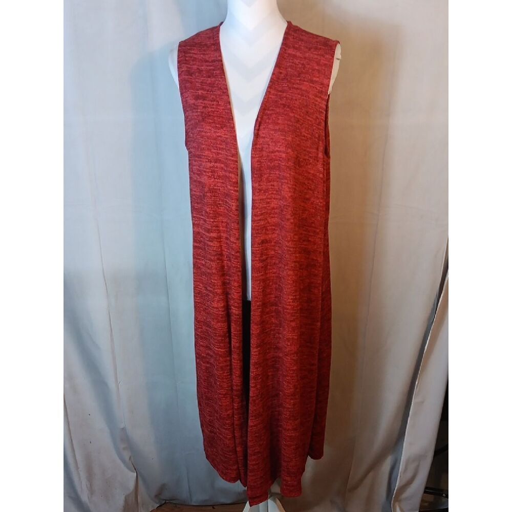 LuLaRoe Heathered Rust Red Open Front Duster Cardigan